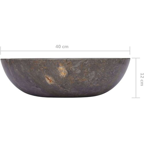 VidaXL Umivaonik sivi &amp;Oslash; 40 x 12 cm mramorni Slike