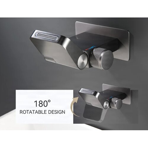 ELITE EDITION Zidna armatura s prikazom temperature in preklopnim izlivom 180&amp;deg; &amp;ndash; BSW1500 &amp;mdash; Črna Slike