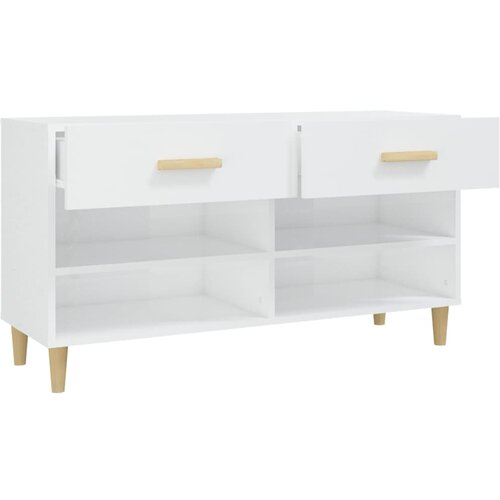  za cipele sjajni bijeli 102x35x55 cm konstruirano drvo Slike