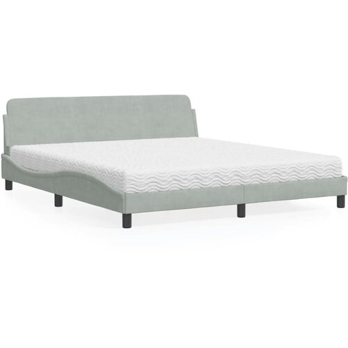 Krevet s madracem Dover svjetlosivi 180x200 cm baršunasti Cene