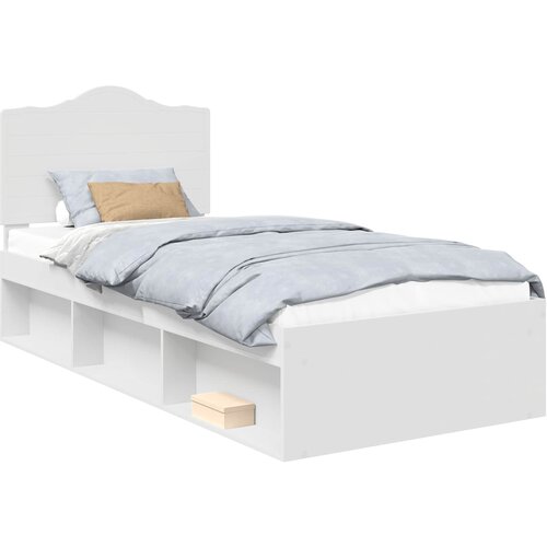 vidaXL konstrukcija postelje bela 90 x 200 cm masivno borovo les, (5000102432) Cene