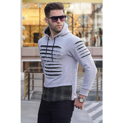 Madmext Sweatshirt - Gray - Fitted