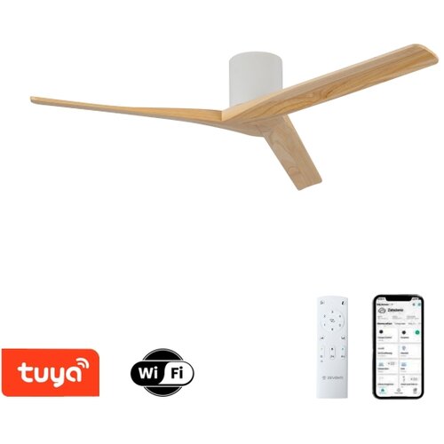  ZEVENTI - Plafonski ventilator VELLON Wi-Fi Tuya bela/paulovnija + daljinski upravljač Slike
