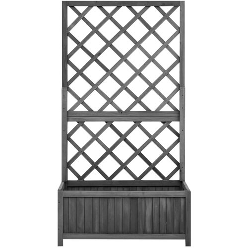 Maison Chic Vrtno cvetlično korito - Cvetlični Lonec z mrežo črno 70x30x135 cm les jelke, (21789907) Slike