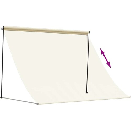  Tenda na uvlačenje krem 200 x 150 cm od tkanine i čelika Slike