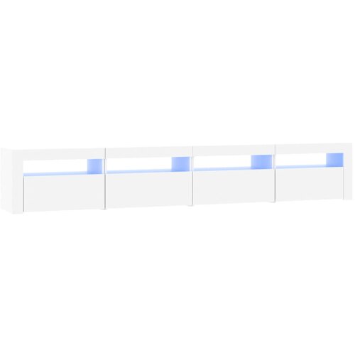 Maison Chic TV omarica - TV stojalo - Televizijska omarica z LED lučkami bela 240x35x40 cm, (21700657) Slike
