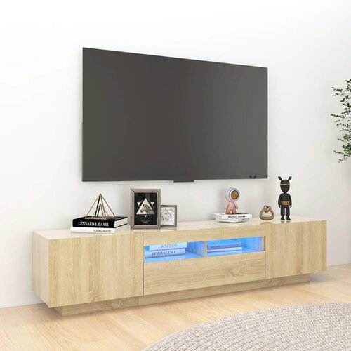 VidaXL TV ormarić s LED svjetlima boja hrasta sonome 180 x 35 x 40 cm Slike
