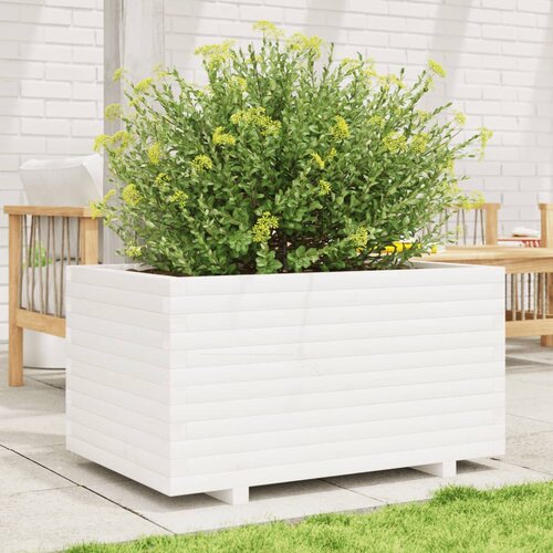  Vrtna sadilica bijela 90x60x49,5 cm od masivne borovine Slike