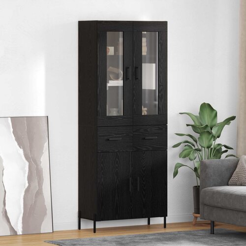  Highboard Crni hrast 69,5 x 34 x 180 cm Konstruirano drvo Cijene