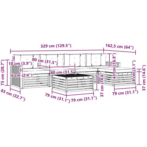  Set vanjskih sofa 6 kom. Prirodna i antracit Slike