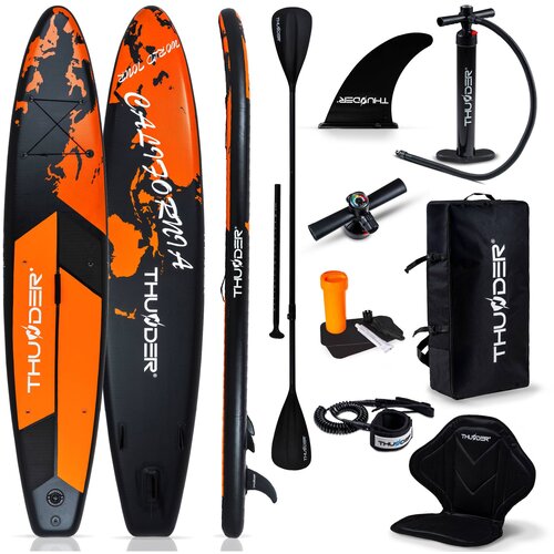 THUNDER Napihljiva SUP deska &ndash; 365 cm stabilna, 15 cm debela, komplet z veslom in sedežem (nosilnost 150 kg) &reg; EARTH, (5000091253) Cene