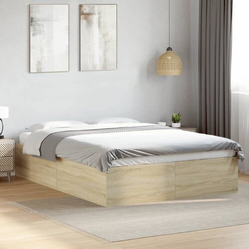 Furnova Posteljni okvir sonoma hrast 135x190 cm inženirski les, (21937626) Slike