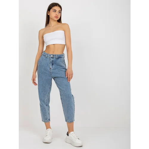 Fashion Hunters Women's blue jeans with high waist