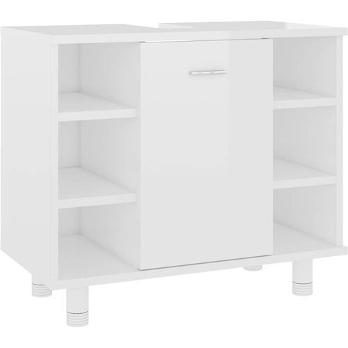 Maison Chic Kopalniška omarica - Kopalniški kabinet visok sijaj bela 60x32x53,5 cm iverna pl., (21794790) Cene