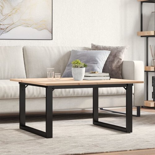 Furnova Klubska mizica O okvir 80x80x45 cm trdna borovina lito železo, (22056265) Cene