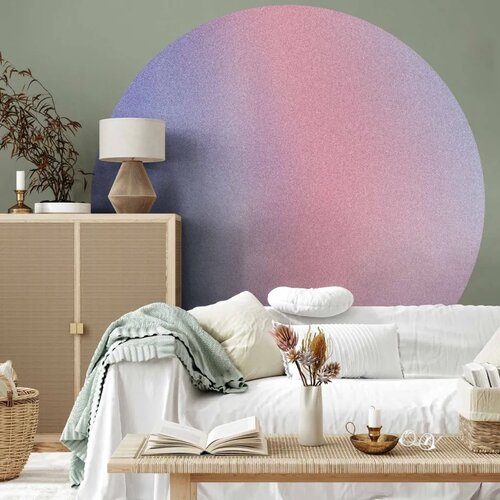  Okrugla fototapeta - Rainbow gradient - a delicate multicoloured gradient reminiscent of mist 230x230 Cene