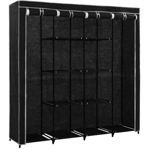  Garderobna omara s 4 predelki črna 175x45x170 cm, (20621211) Slike