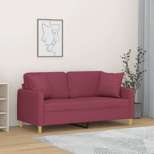  Dvosjed s ukrasnim jastucima boja vina 140 cm od tkanine Cijene