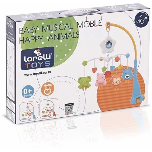 Lorelli muzička vrte&amp;scaron;ka - Happy Animals Orange Slike
