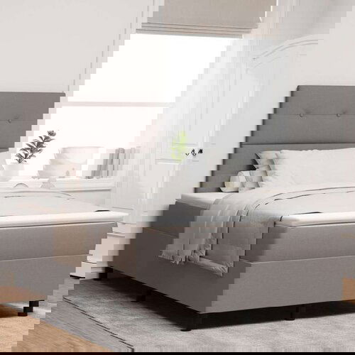  Posteljni okvir z vzmetnico Siva Tkanina 120 x 200 cm Vzmetnica, (22067230) Cene