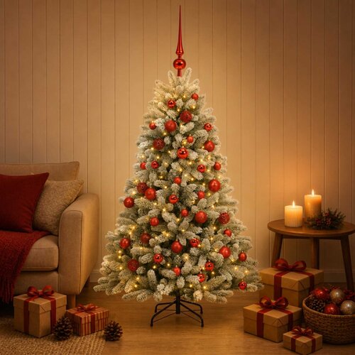  Umjetno božićno drvce s kuglicama 120 cm 150 LED lampica Slike
