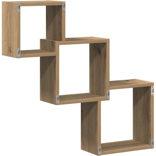  Kockaste zidne police boja hrasta 68x15x68 cm konstruirano drvo Slike