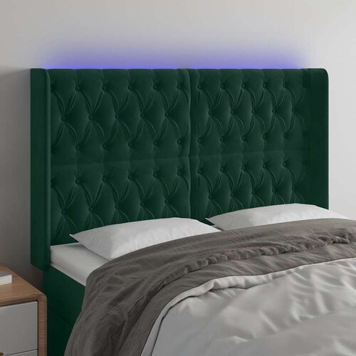  LED uzglavlje tamnozeleno 163x16x118/128 cm bar&scaron;unasto Cijene