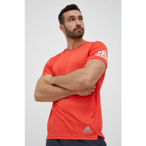 Adidas Majica kratkih rukava za trčanje Run It boja: crvena, s tiskom