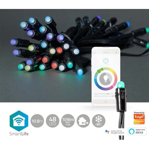 Nedis WIFILP01C48 - led rgb božićni niz za spolja&amp;scaron;nju upotrebu 48xLED 13,8m IP65 wi-fi tuya Slike