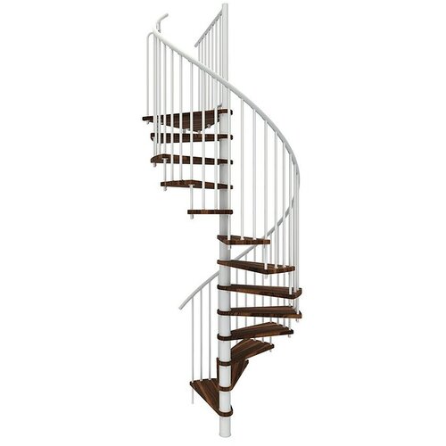 Minka Spiralno stopnišče Spiral Smart (Premer: 140 cm, Bela, Barva stopnice: Oreh, Višina nadstropja: 305 cm) Cene