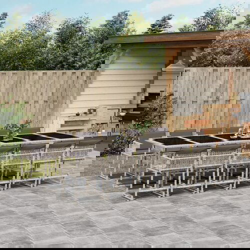 VidaXL 13-dijelni vrtni blagovaonski set s jastucima svijetlosivi Slike