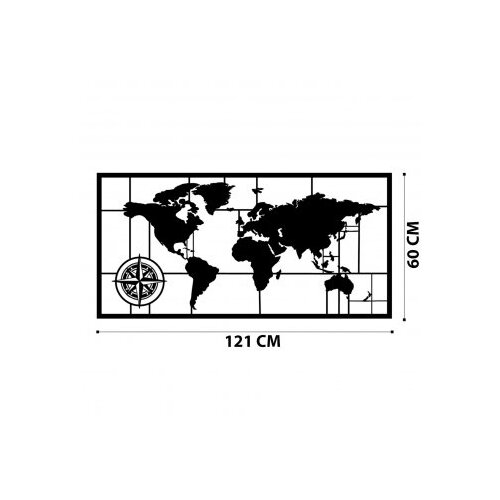 Wallity metalni ukras za zid world map metal decor 7 Slike