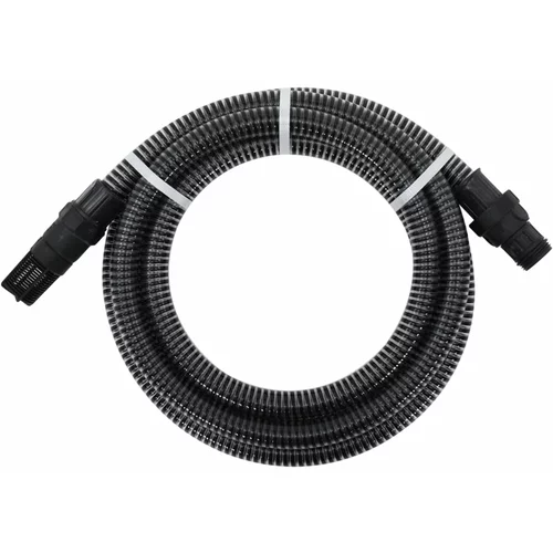 vidaXL Sesalna cev s PVC nastavki 10 m 22 mm črne barve