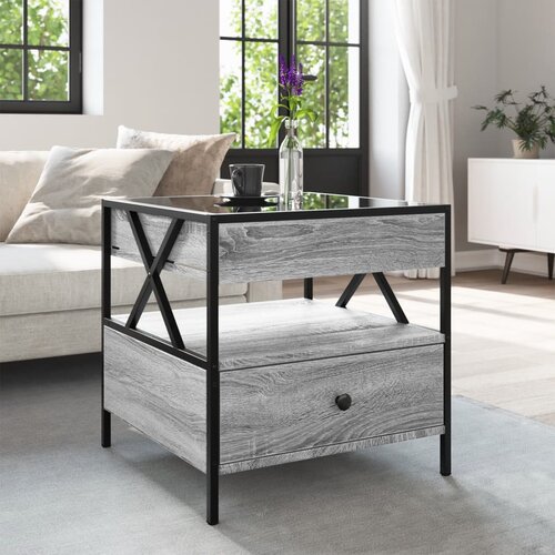  Stolić s beskonačnim LED svjetlima boja hrasta 50x50x51 cm Slike