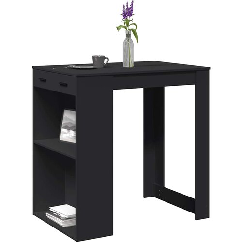 VidaXL barska miza črna 102x70x103,5 cm inženirski les Slike