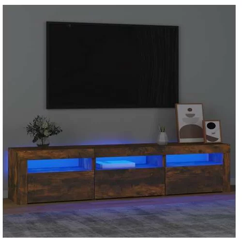  TV omarica z LED lučkami dimljeni hrast 180x35x40 cm
