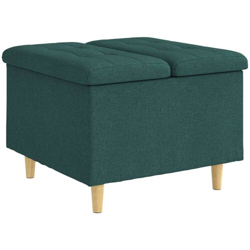  Otoman za pohranu Tamnozelena 60 x 60 x 45 cm tkanina - Tamnozelena 60 cm tkanina Slike
