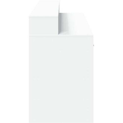  Radni stol LED bijeli 160x55x91 cm od konstruiranog drva Slike