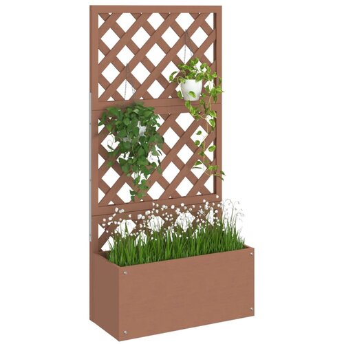  Sadilica s re&amp;scaron;etkom smeđa 65 x 33 x 135 cm WPC Slike