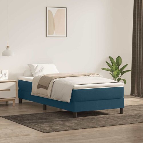 Box spring krevet s madracem tamnoplavi 80x220 cm bar&scaron;unasti Cijene