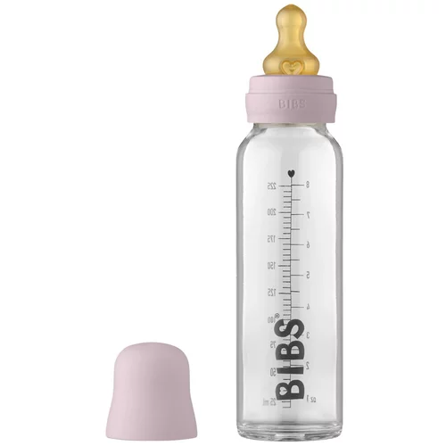 Bibs Baby Glass Bottle 225 ml steklenička za dojenčke Dusky Lilac 225 ml