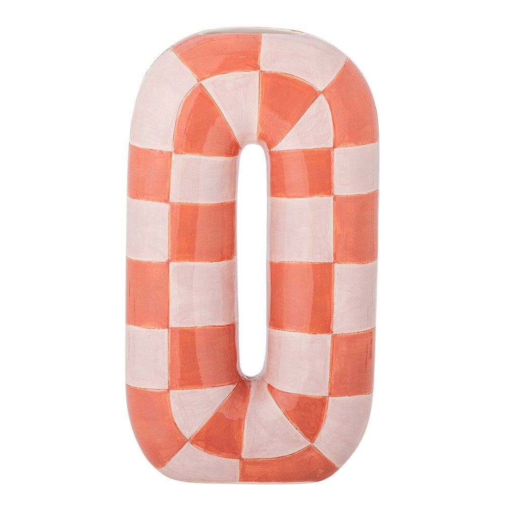Bloomingville Rožnato-oranžna/kremno bela keramična ročno poslikana vaza (vi&scaron;ina 32 cm) Mae &ndash; Cene