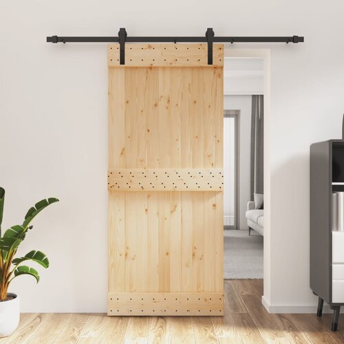 vidaXL Klizna vrata s priborom za montažu 90 x 210 cm masivna borovina Cijene