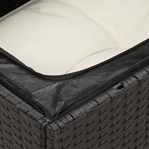  5-dijelna vrtna garnitura od poliratana s jastucima crna 62 x 62 x 69 cm Slike