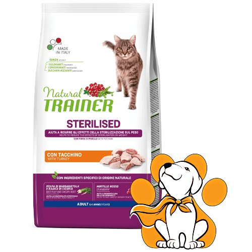 Natural trainer sterilised Cat With Turkey 1.5kg, Hrana Sa Ćurećim Belim Mesom Slike