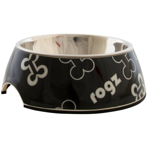 Rogz bubble trendy bowlz m black bones činija Slike