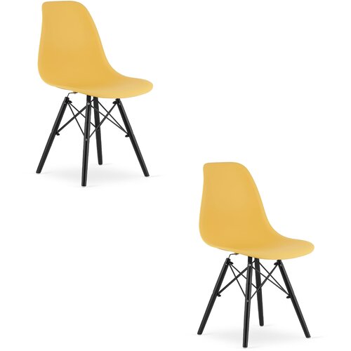 Brandless OSAKA stol gorčične barve / črne noge x 2, (22030572) Cene