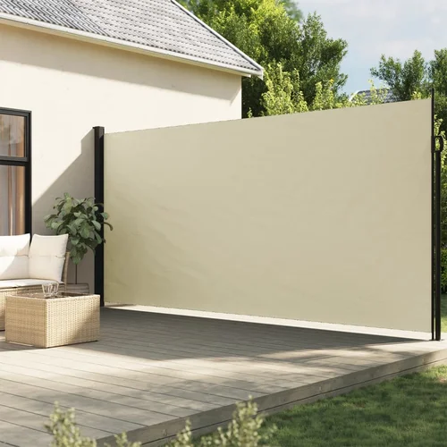 vidaXL Bočna tenda na uvlačenje krem 200 x 500 cm