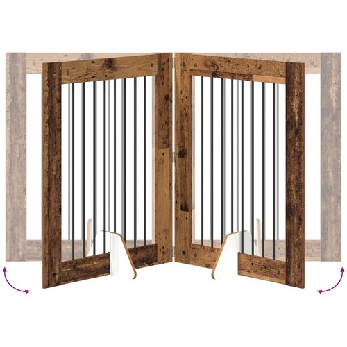  Vrata za pse s postoljem 4 pcs Staro drvo 80 x 100 cm Slike