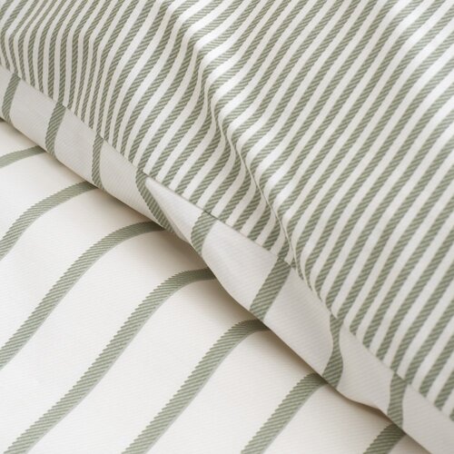 Bianca Zelena/kremno bela bombažna posteljnina za zakonsko posteljo 200x200 cm Hampton Stripe &amp;ndash; Slike